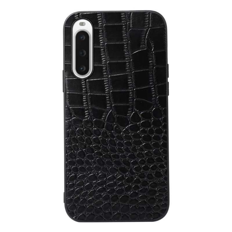 Coque Sony Xperia 10 V Vrai Cuir Texture Crocodile