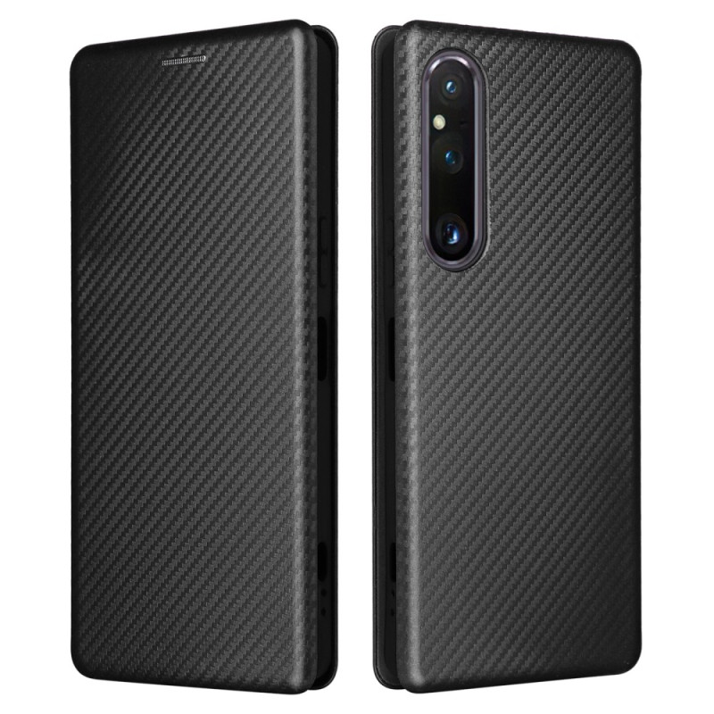 Flip Cover Sony Xperia 1 V Fibre Carbone Ma Coque
