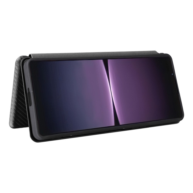 Flip Cover Sony Xperia 1 V Fibre Carbone Ma Coque