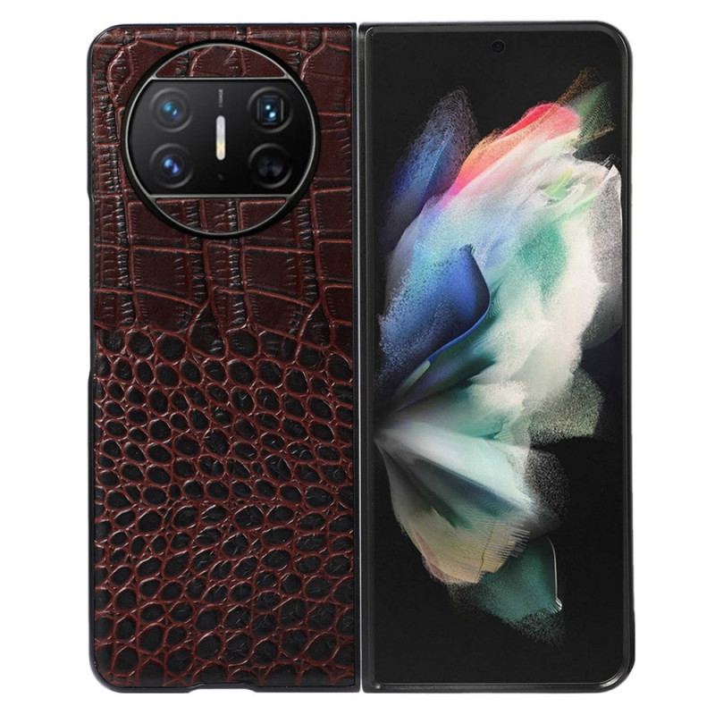 Coque Huawei Mate X3 Cuir Véritable Style Crocodile