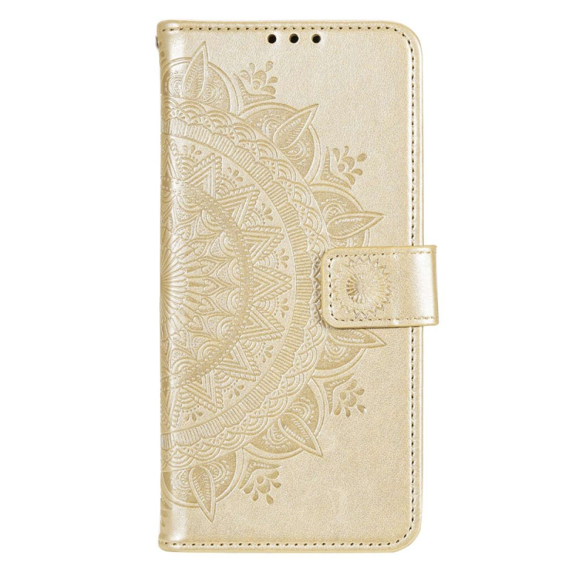 Housse Moto E32 Mandala Soleil avec Lanière