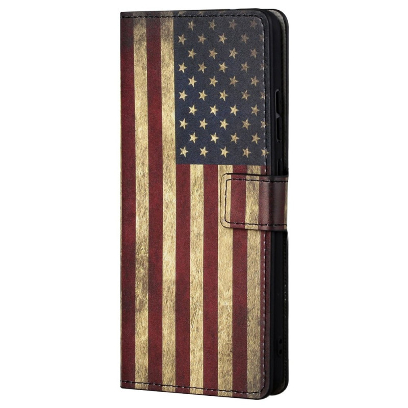 Housse Moto G62 5G Drapeau Américain Vintage