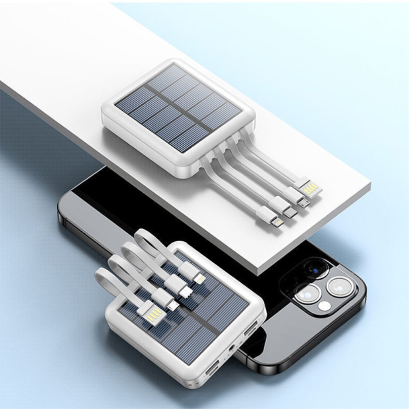 Batterie Externe Solaire Multi-Câbles 10000mAh - Ma Coque