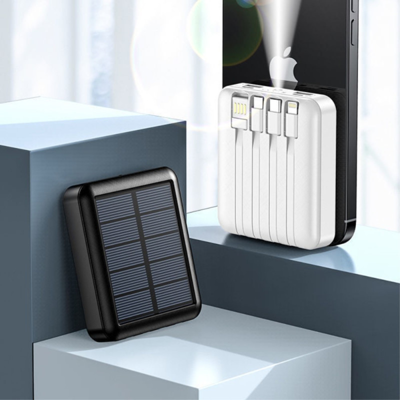 Batterie Externe Solaire Multi-Câbles 10000mAh - Ma Coque