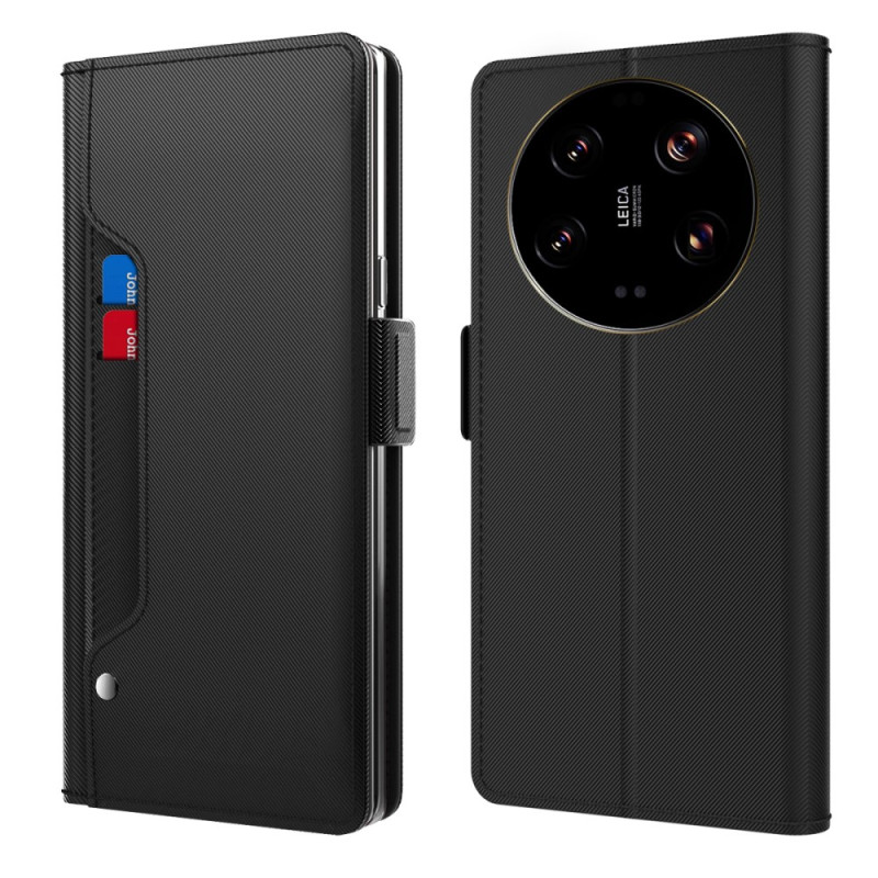 Housse Xiaomi 13 Ultra Miroir et Porte-Cartes Amovible