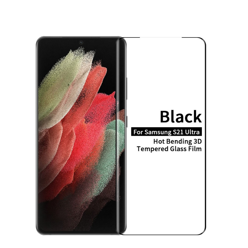 Protection Écran Verre Trempé Contours Noirs Samsung Galaxy S21 Ultra