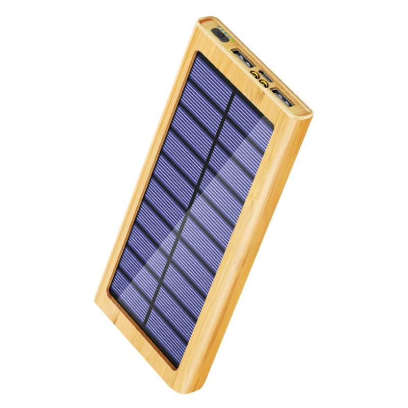 Batterie Externe Effet Bois Charge Solaire 10000mAh