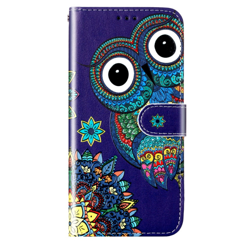 Housse Moto E13 Hibou Graphique à Lanière