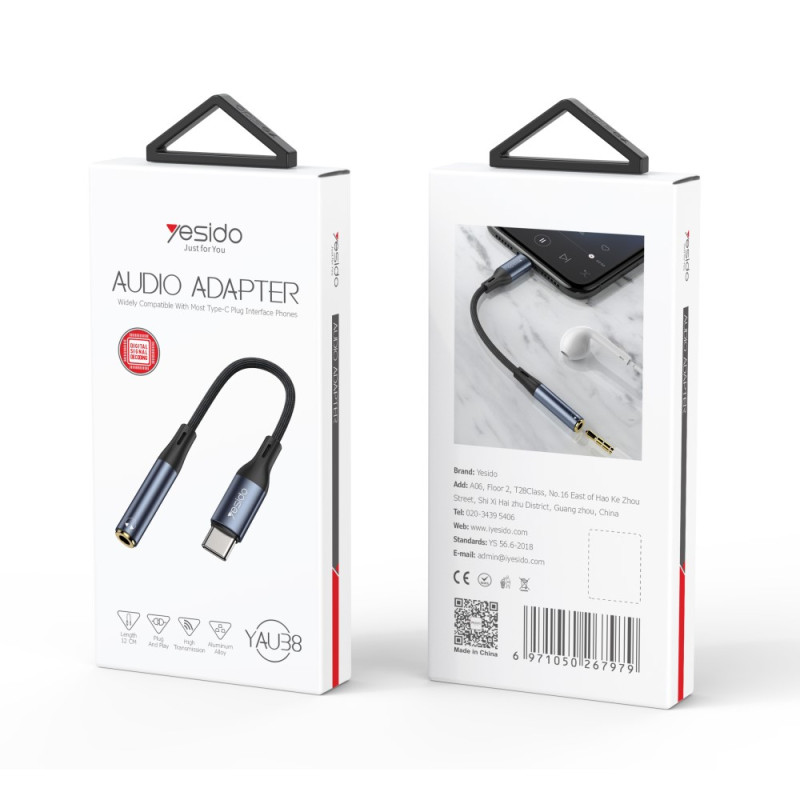 Adaptateur Audio USB Mâle / 2 Jack 3.5mm Femelles Nylon Tressé