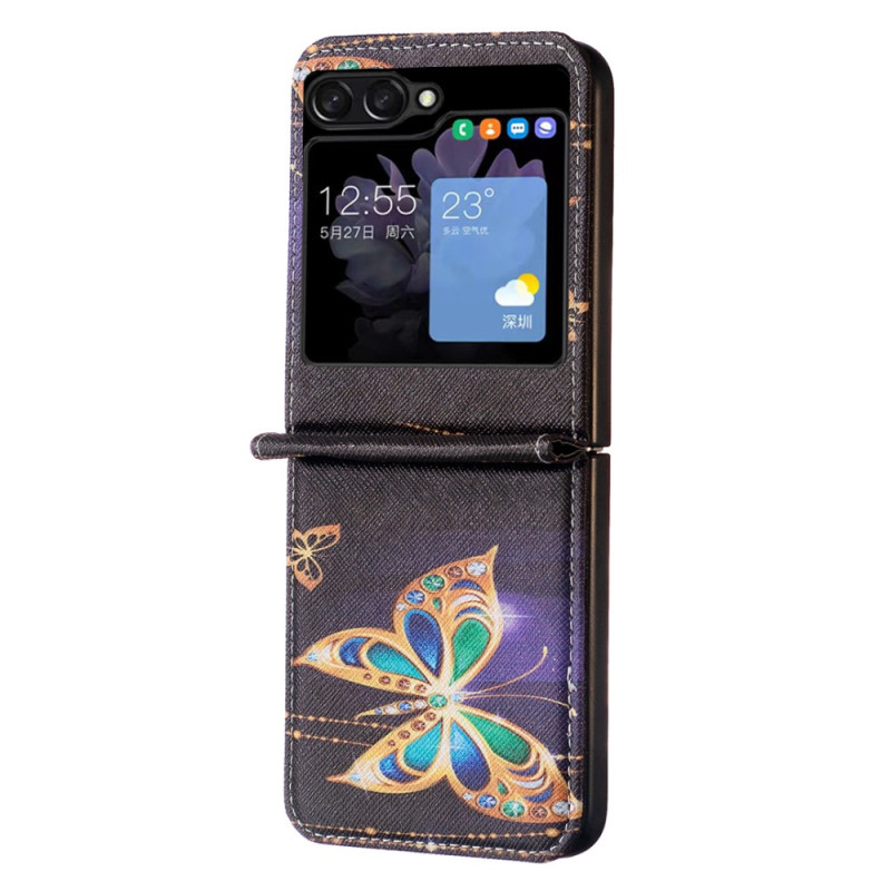 Coque Samsung Galaxy Z Flip 5 Papillons Dorés