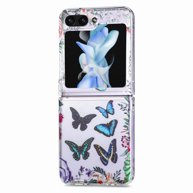 Coque Samsung Galaxy Z Flip 5 Transparente Papillons