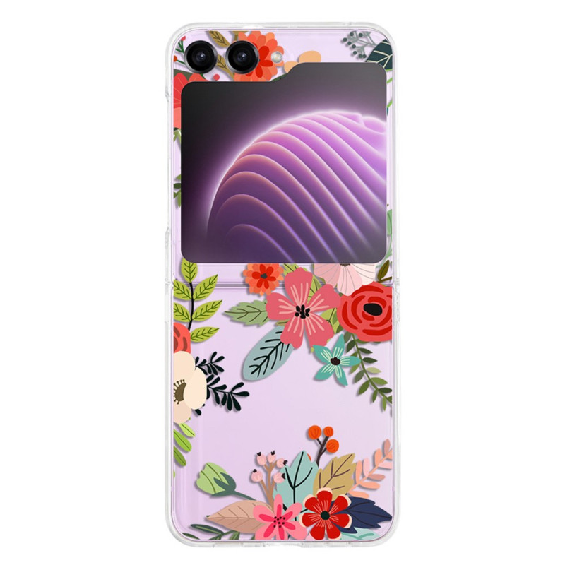 Coque Samsung Galaxy Z Flip 5 Transparente Fleurs