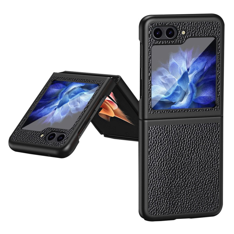 Coque Samsung Galaxy Z Flip 5 Simili Cuir Litchi Classique