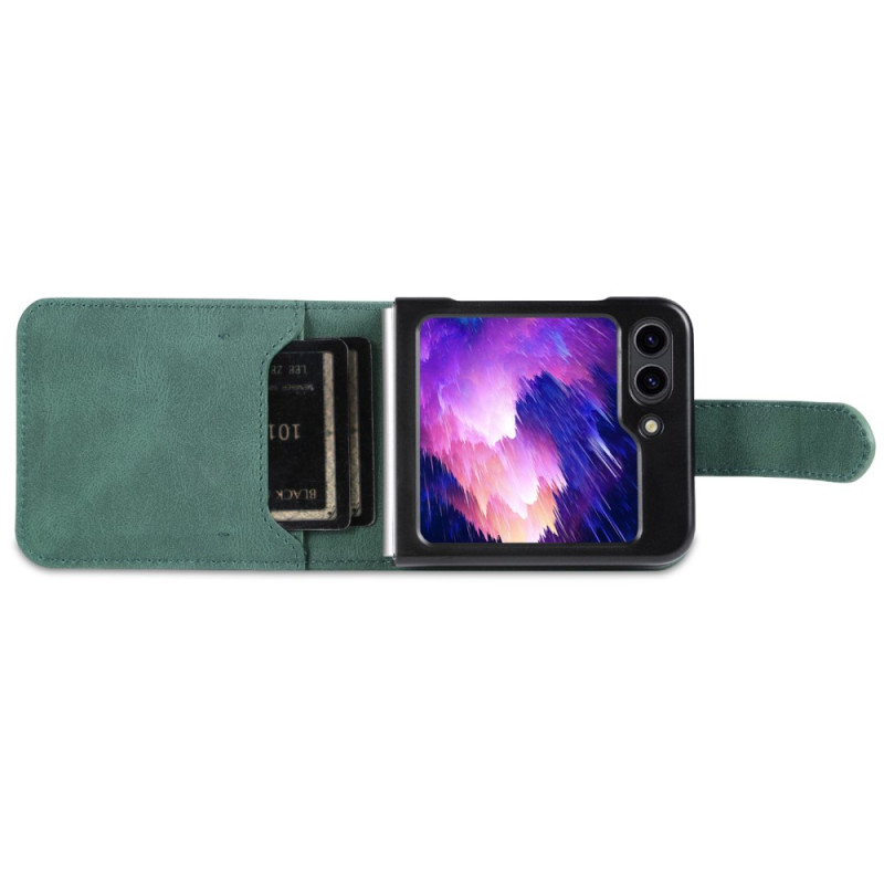 Coque Magnétique Qi2 Pour Samsung Galaxy Z Flip 5 - Cuir PU Ultra Mince, Protection Anti-rayures Et Anti-choc - Noir