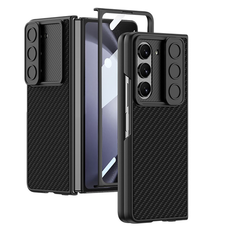 Coque Samsung Galaxy Z Fold 5 Simili Cuir et Protection Écran GKK