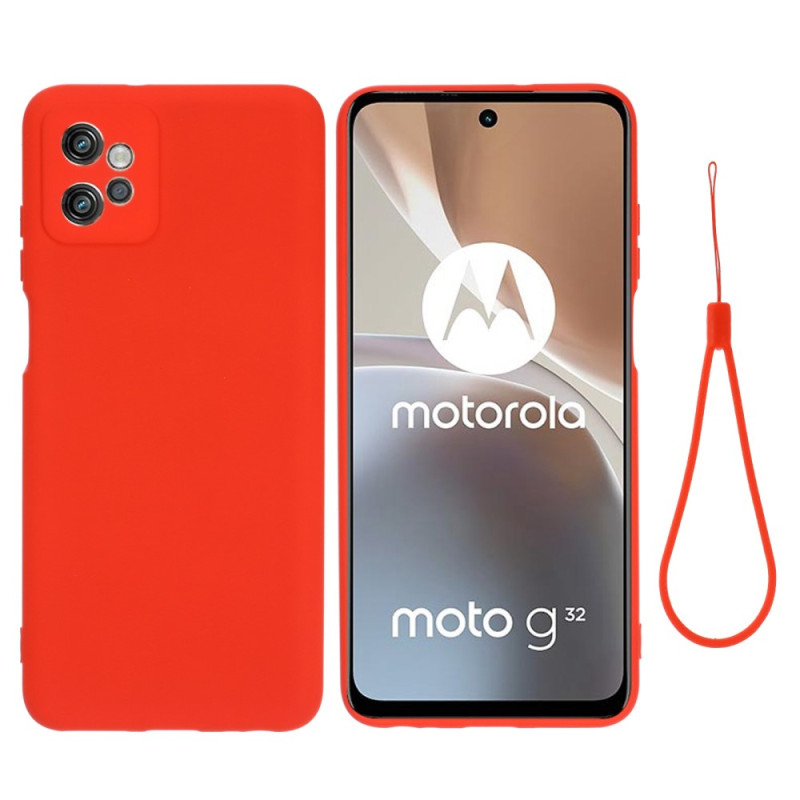 Coque Moto G32 Silicone Liquide à Lanière