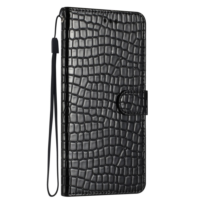 Housse Moto G42 Style Crocodile avec Lanière