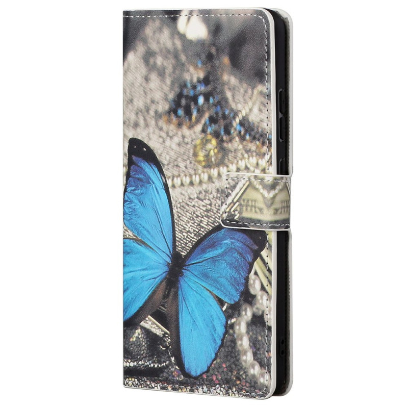 Housse Moto G22 Papillon Bleu