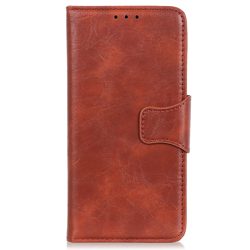 Housse Moto G22 / E32s Cuir Fendu Fermoir Réversible