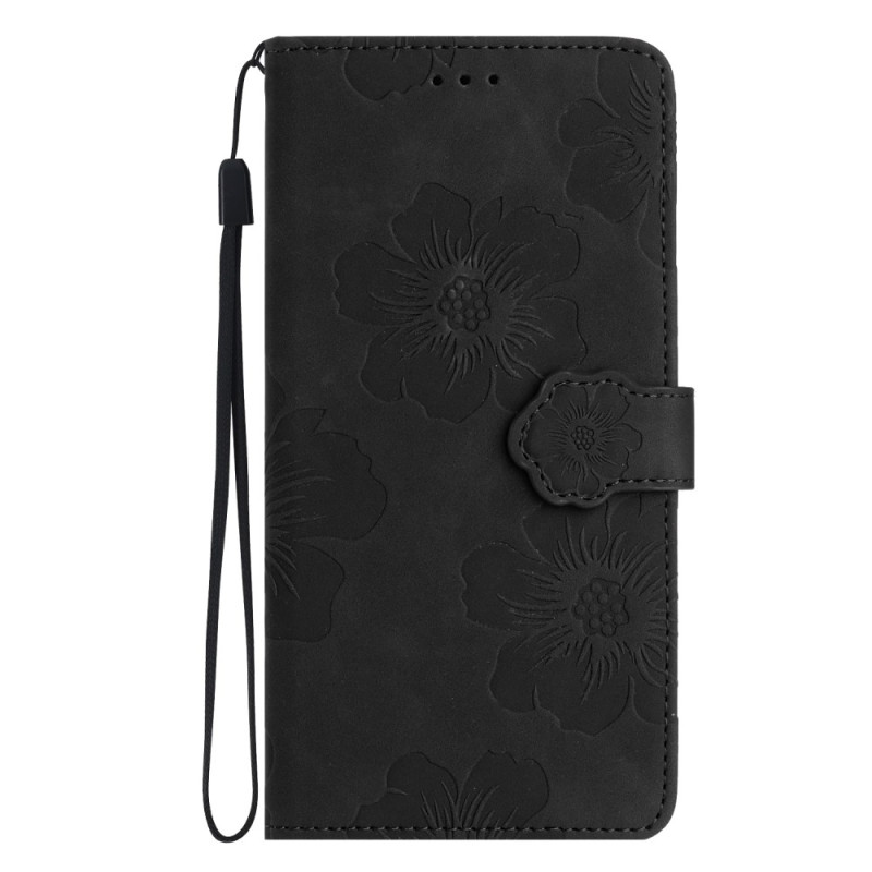 Housse Moto G22 Fleurs avec Lanière