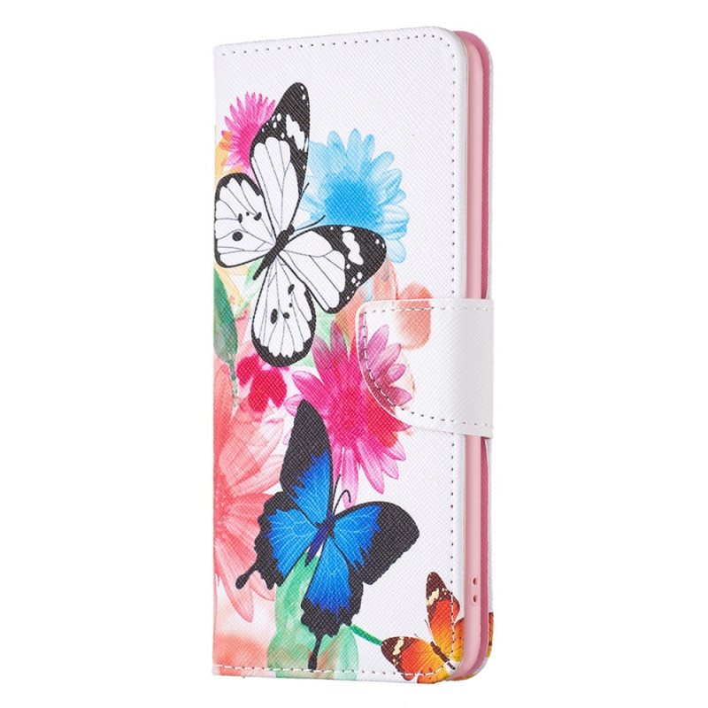 Housse Xiaomi Redmi 12 Papillons Aquarelle