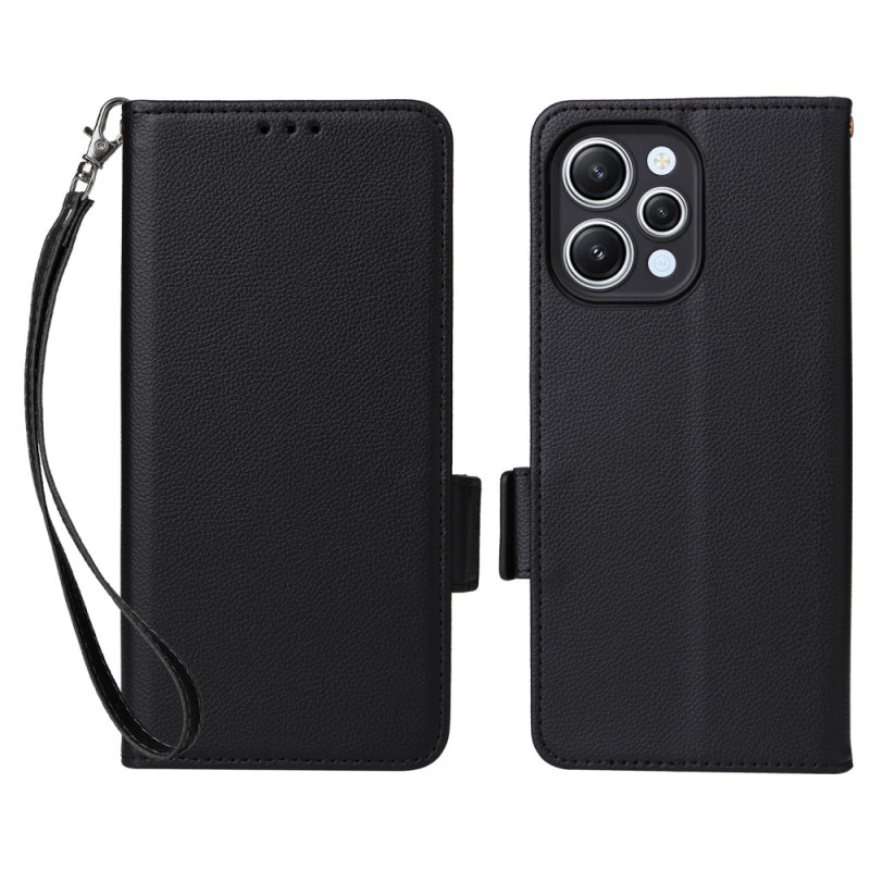 Housse Xiaomi Redmi 12 / 12 5G / Poco M6 Pro 5G Style Cuir Litchi à Lanière