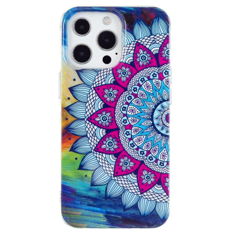 Coque iPhone 15 Pro Fluorescente Mandala