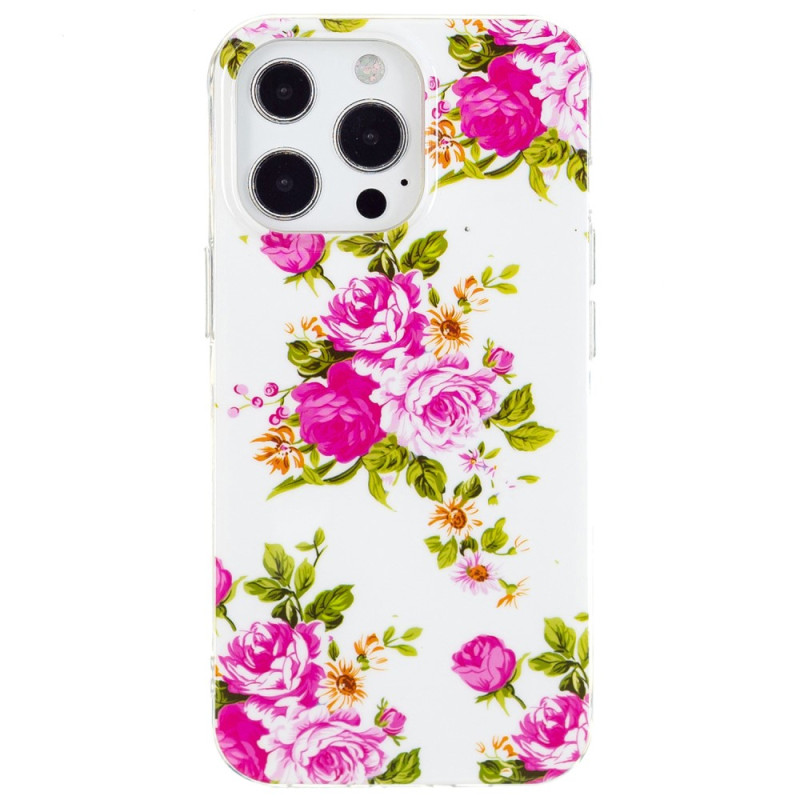 Coque iPhone 15 Pro Fluorescente Fleurs