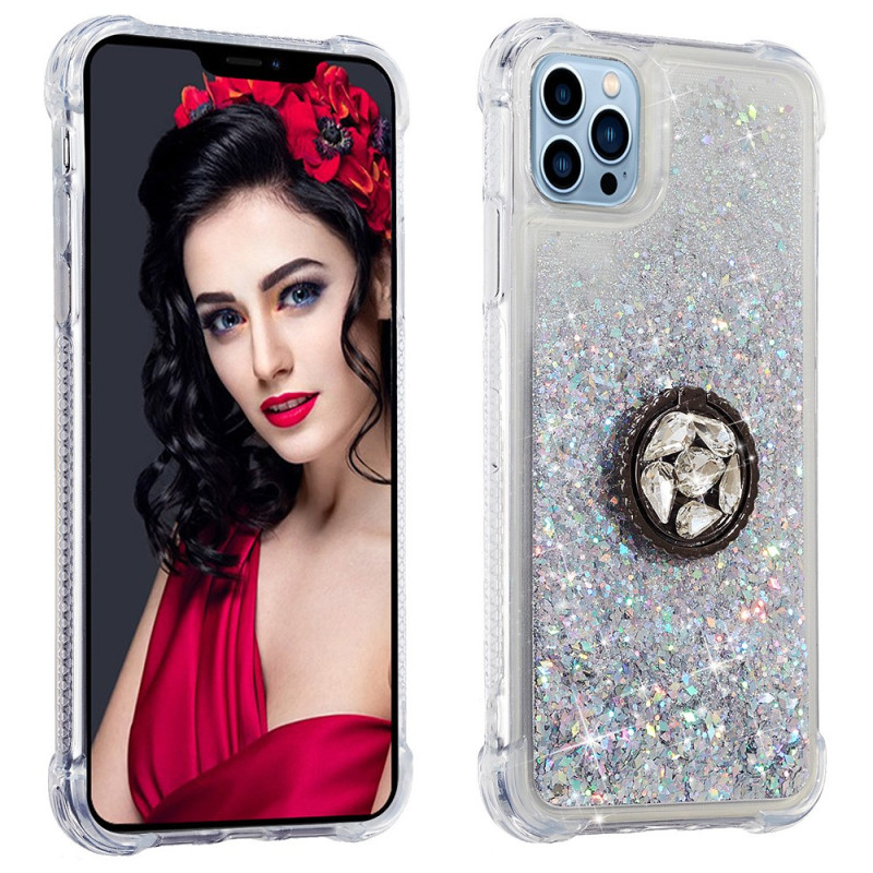 POROLIR Protection d'objectif d'appareil photo à paillettes pour iPhone 15  Pro/iPhone 15 Pro Max, anneau en métal plus coque en verre trempé 9H, coque