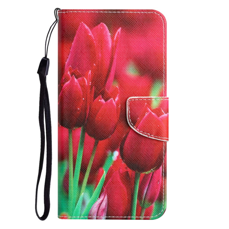 Housse iPhone 15 Déclinaison Florale à Lanière