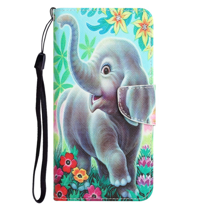 Housse iPhone 15 Promenade d'Éléphant à Lanière