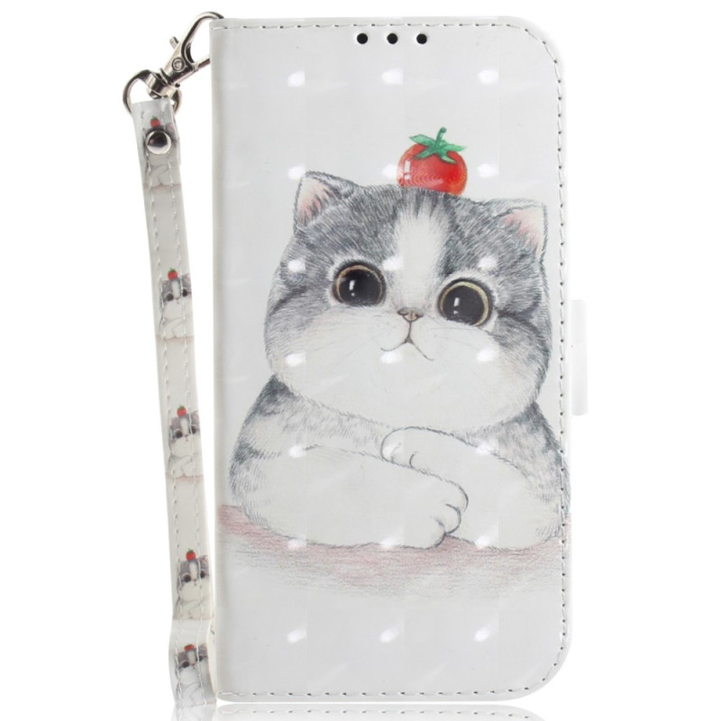 Housse iPhone 15 Plus Chat Graphique à Lanière