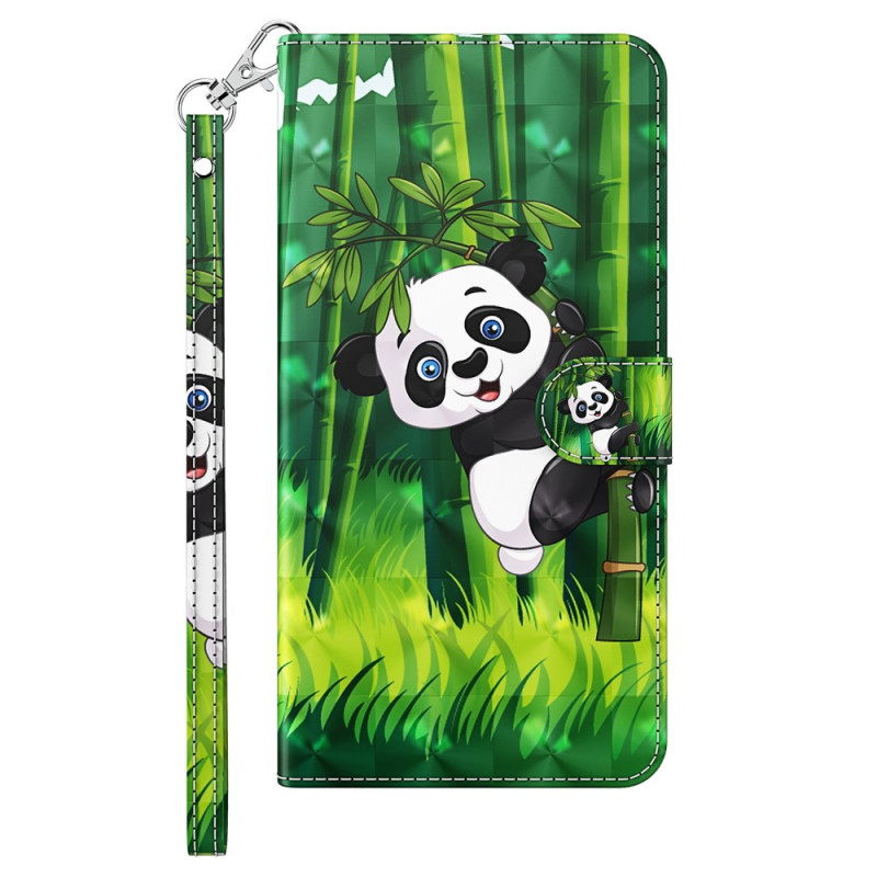 Housse iPhone 15 Plus Panda Bambou 3D à Lanière Housse iPhone 15 Plus Panda Bambou 3D à Lanière