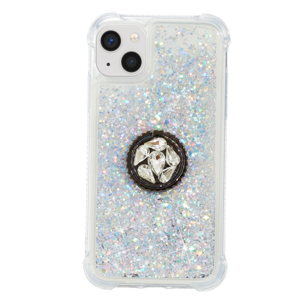 Coque iPhone 15 Plus Paillettes avec Anneau-Support