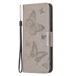Housse iPhone 15 Plus Papillons Imprimés à Lanière Housse iPhone 15 Plus Papillons Imprimés à Lanière