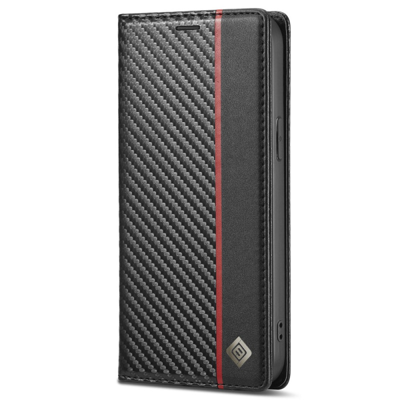 Flip Cover iPhone 15 Plus Fibre Carbone LC.IMEEKE Flip Cover iPhone 15 Plus Fibre Carbone LC.IMEEKE