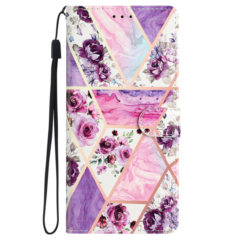 Housse iPhone 15 Pro Marbre Coloré à Lanière