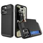 Coque iPhone 15 Pro Max Porte-Cartes Intégré Effet Métal