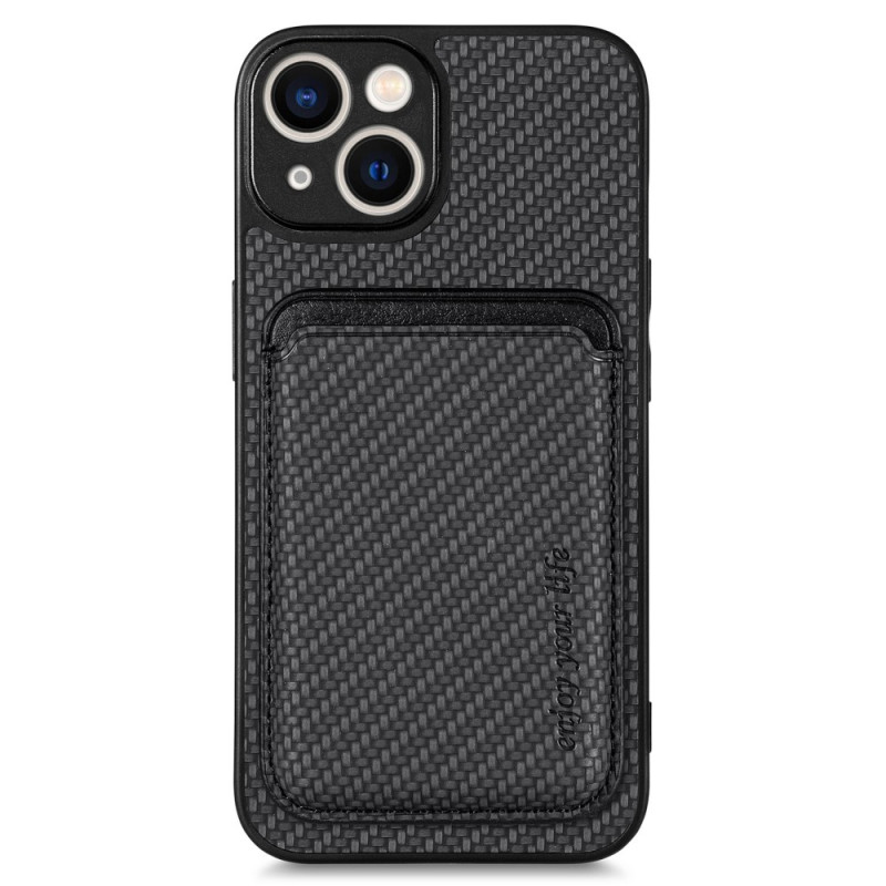 Coque iPhone 15 Fibre Carbone Porte-Cartes Détachable