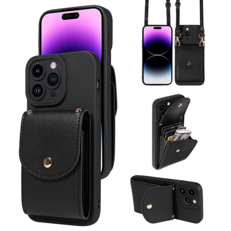 Coque iPhone 15 Porte-Cartes et Bandoulière Coque iPhone 15 Porte-Cartes et Bandoulière