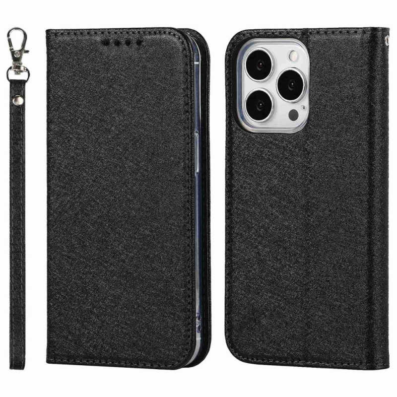 Flip Cover iPhone 15 Pro Max Style Cuir Douceur avec Lanière Flip Cover iPhone 15 Pro Max Style Cuir Douceur avec Lanière