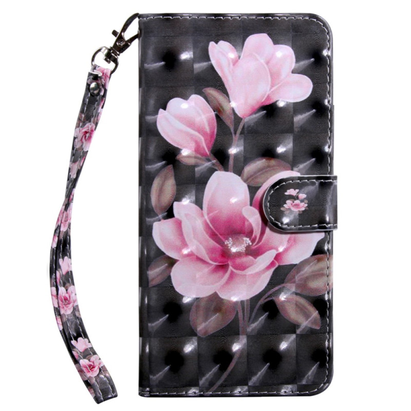 Housse Google Pixel 8 Fleurs Roses à Lanière Housse Google Pixel 8 Fleurs Roses à Lanière