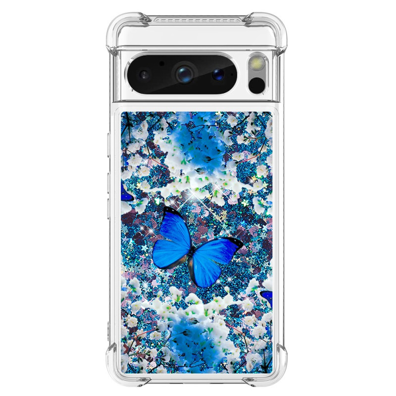 Coque Google Pixel 8 Pro Paillettes Papillons Coque Google Pixel 8 Pro Paillettes Papillons