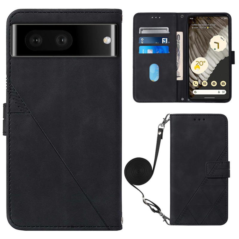 Housse Google Pixel 8 Pro Triangles avec Bandoulière Housse Google Pixel 8 Pro Triangles avec Bandoulière