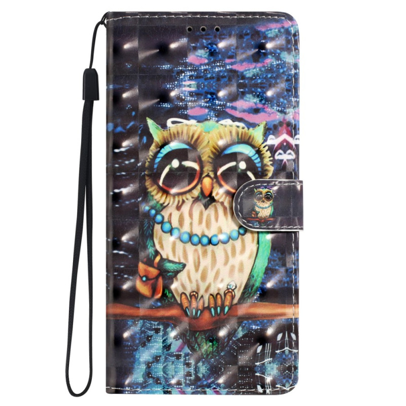 Housse Sony Xperia 5 V Hibou avec Lanière