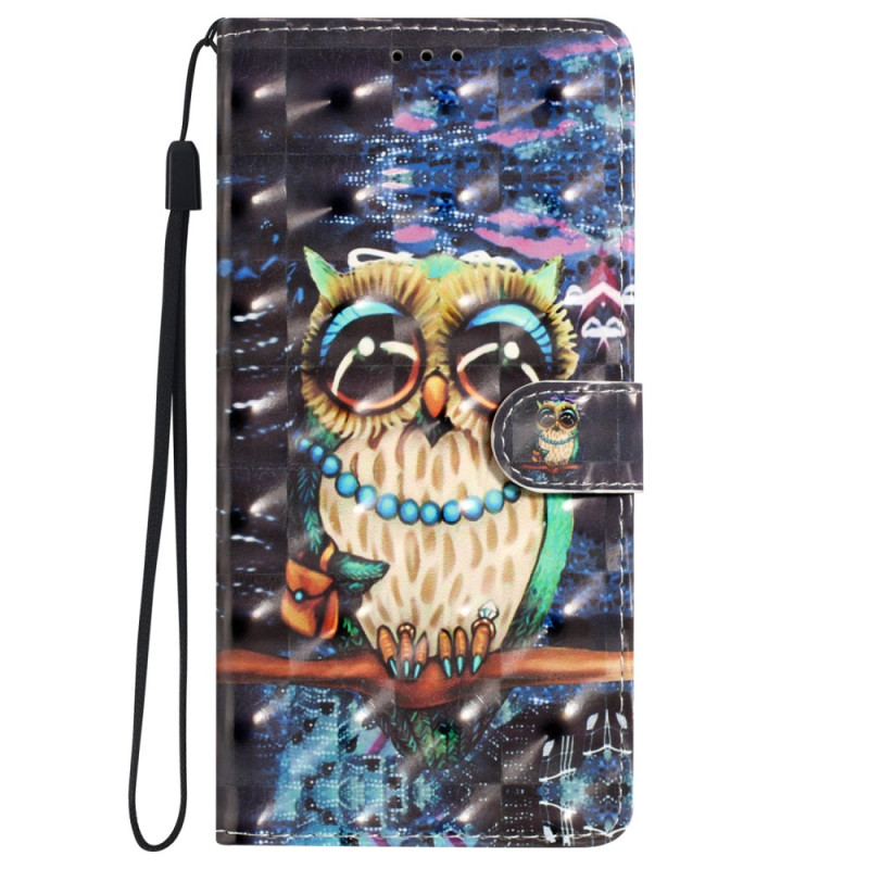 Housse Moto G82 5G / G52 Hibou avec Lanière