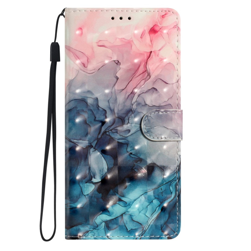 Housse Samsung Galaxy S23 FE Marbre Aquarelle avec Lanière