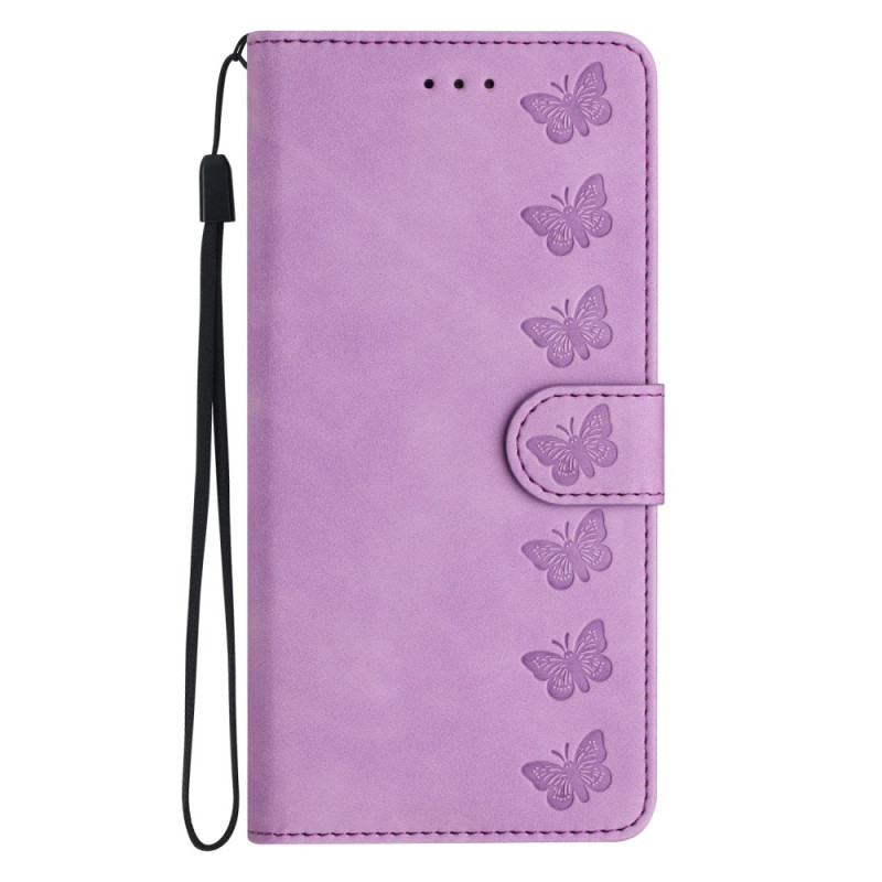 Housse Samsung Galaxy S23 FE Frise Papillons à Lanière