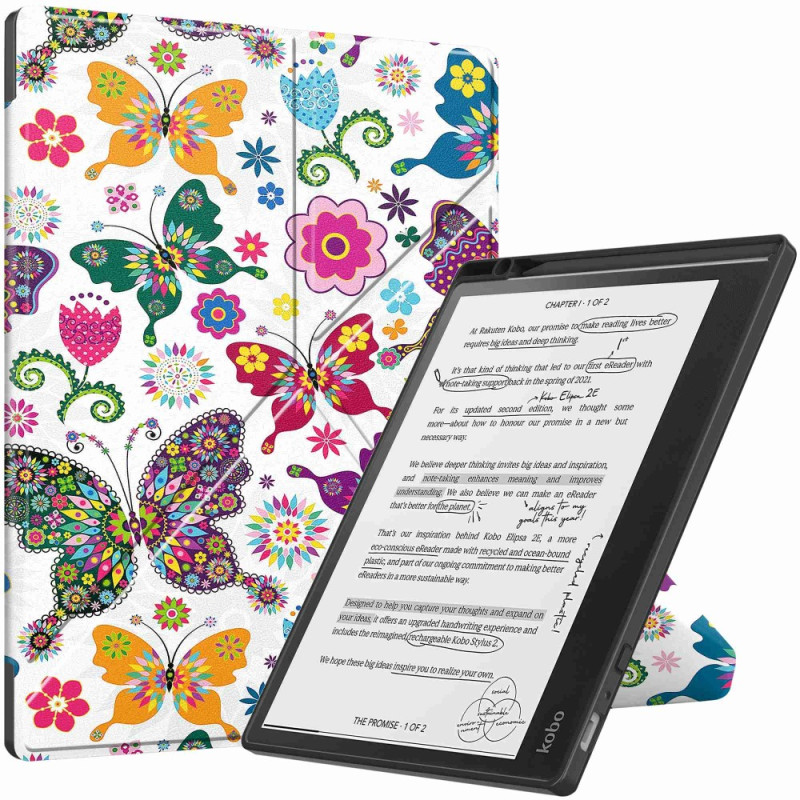 Smart Case Kobo Elipsa 2E Origami Papillons