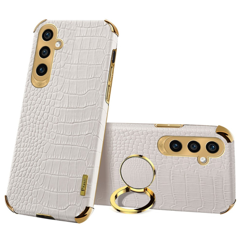 Coque Samsung Galaxy S23 FE Effet Crocodile avec Anneau